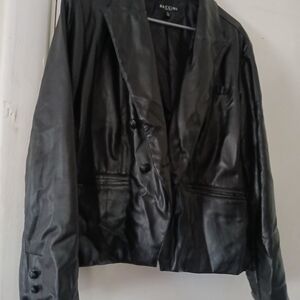 Baccini Women's Black Satin Blazer